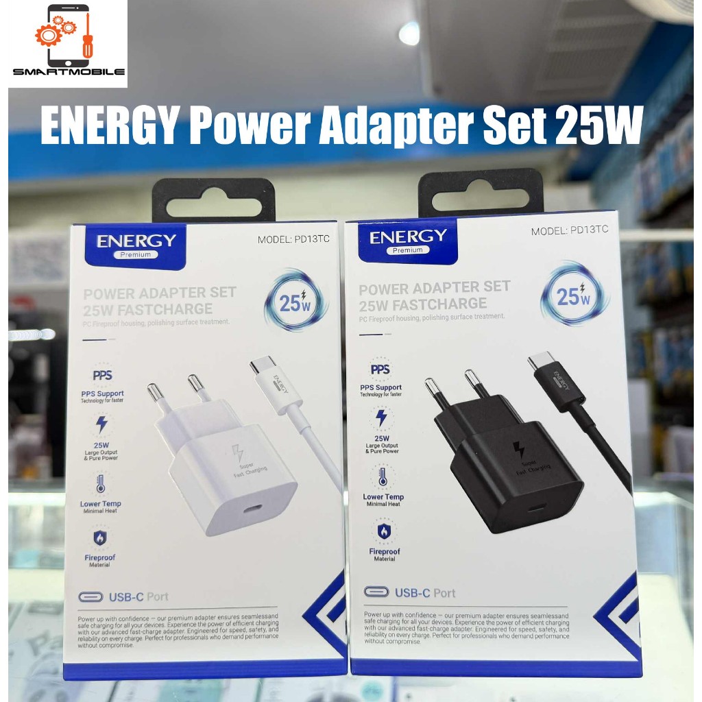 (พร้อมส่ง) ENERGY Power Adapter Set 25W ชุดชาร์จเร็วพร้อมสาย