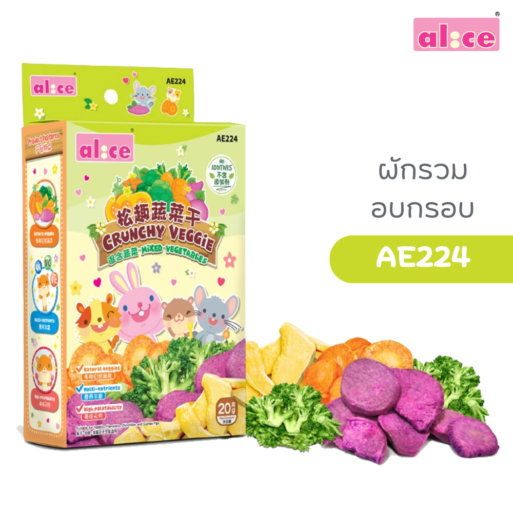 Alice (อลิซ) Crunchy Fruit ผลไม้อบกรอบ ผักอบกรอบ ขนมลับฟันกระต่าย แกสบี้ ชินชิล่า และสัตว์เล็ก ราคา ถูกที่สุด ดีลบีเคเค แกลเลอรีภาพที่ 9