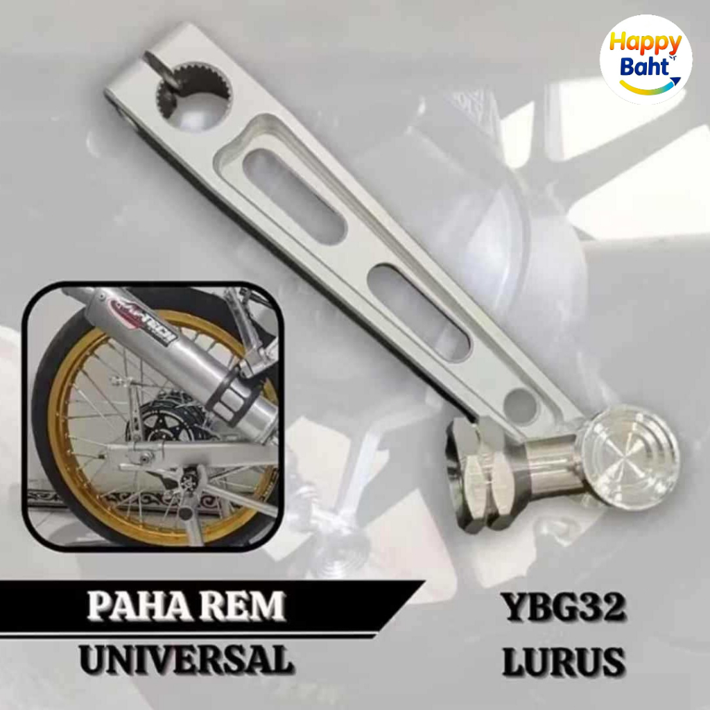 เบรกหลัง เบรกสวิงอาร์มด้านหลัง ที่หม้อเบรคหลัง CNC สีเงินรูเจาะ Paha Rem Universal YBG32 Lurus - แข็งแรงลุคสไตล์ต้องจับ