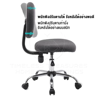 EchoCraft เก้าอี้ทำงาน เก้าอี้คอม ไม่มีที่วางแขน นั่งสบายและไม่เปลืองพื้นที่มาก ใช้ในพื้นที่ขนาดเล็ก