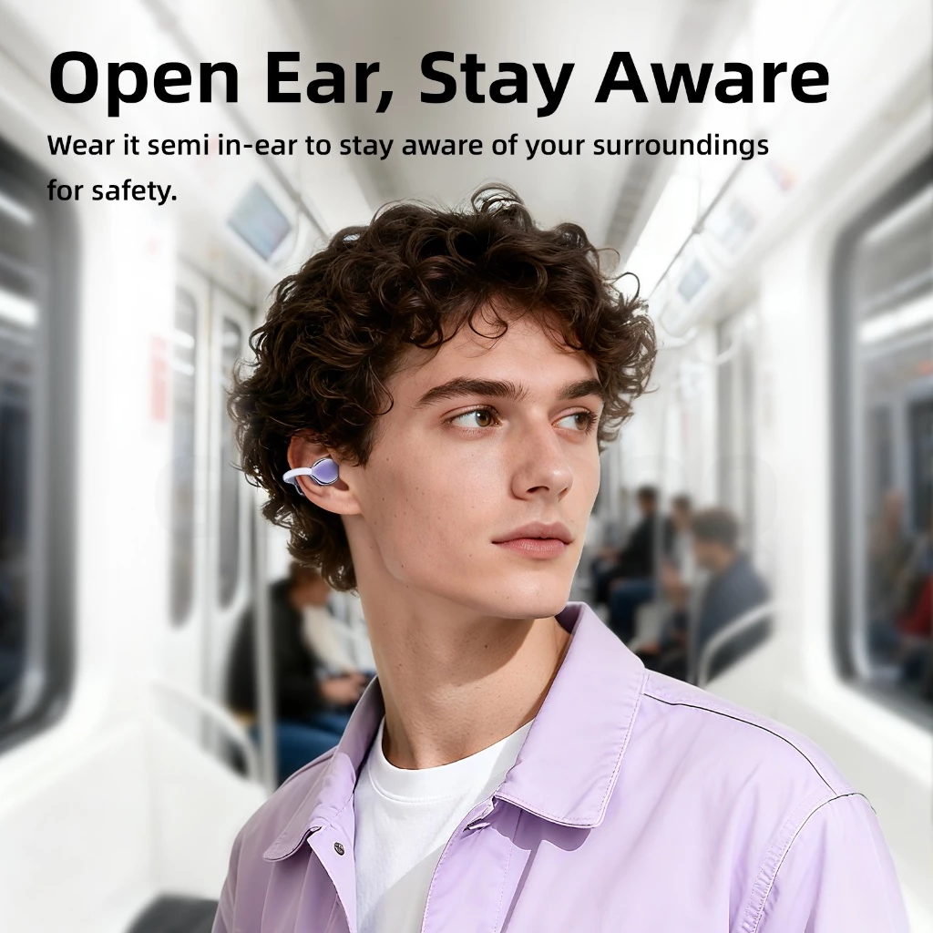 GOOJODOQ หูฟัง Clip-on ไร้สาย Bluetooth 5.3 ไมค์ในตัว thumbnail 8