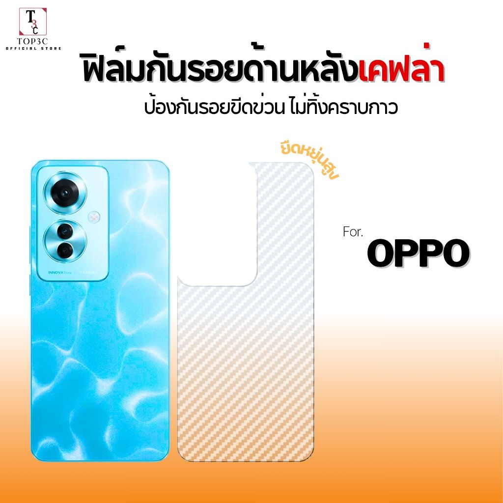 [ฟิล์มปกป้องหลัง] For OPPO a3pro 5g a3x a5x a5 2020 a5pro a74 5g a16 a57 a18 a79 5g a53 a17เคฟล่า