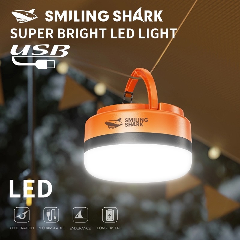 SmilingShark LY8308 ไฟ LED สำหรับแคมป์ปิ้ง 3 โหมด ด้วยการหรี่ โคมไฟแคมป์ปิ้ง 3 โหมด Type-C แม่เหล็ก สว่างมาก ไฟเต็นท์