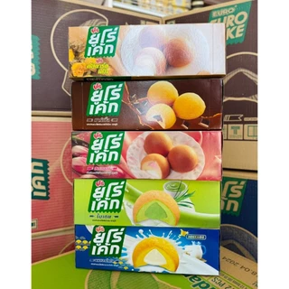 (1กล่อง)Euro Cake ยูโร่เค้ก สอดไส้ครีมคัสตาร์ด มีให้เลือก 5 รสชาติ (12 ชิ้น/กล่อง) น้ำหนักสุทธิ 204 กรัม