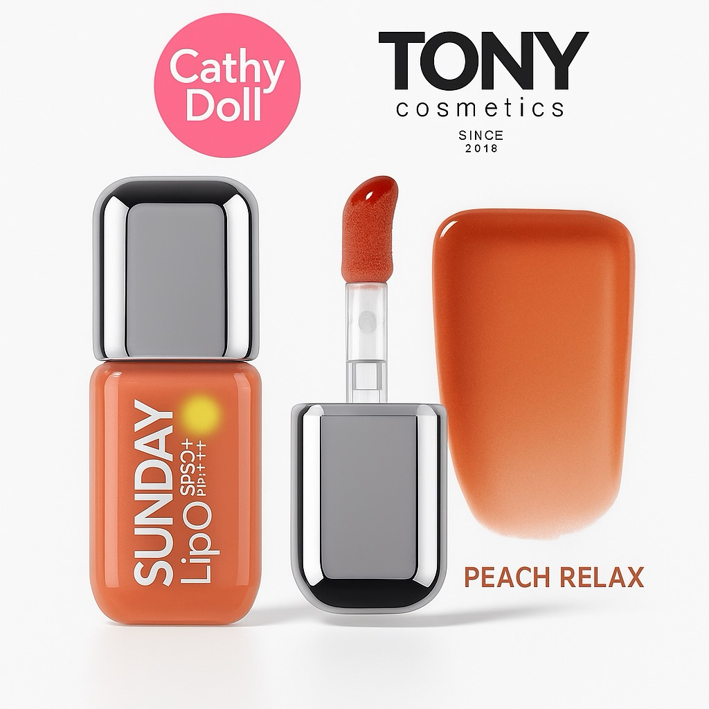 Cathy Doll Sunday Lip Oil SPF50+ PA++++ เคที่ดอลล์ ซันเดย์ ลิปออยล์กันเเดด ออยล์ ลิปหลิงออมบำรุงปากกันแดดฉ่ำวาวขนาด 3.5g