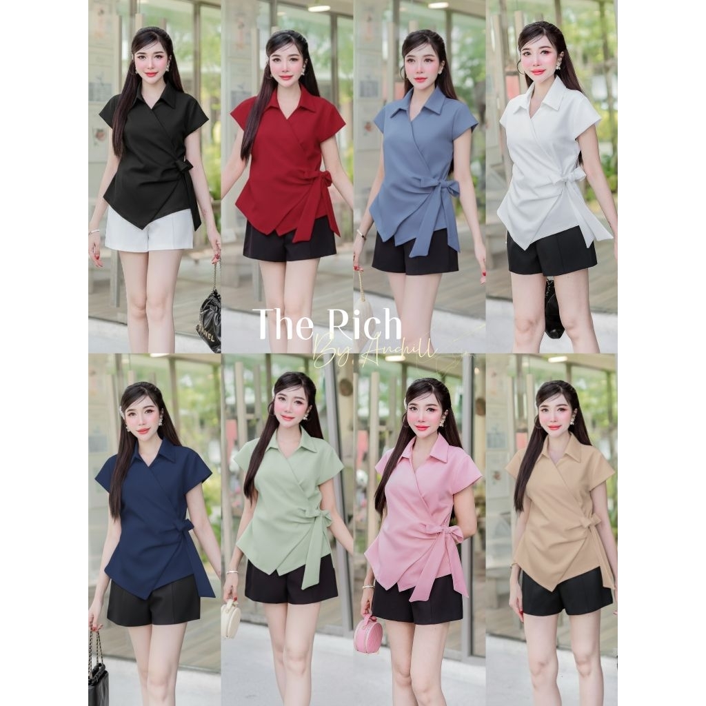 เสื้อเชิ้ตป้ายข้างผูกโบว์ น่ารัก