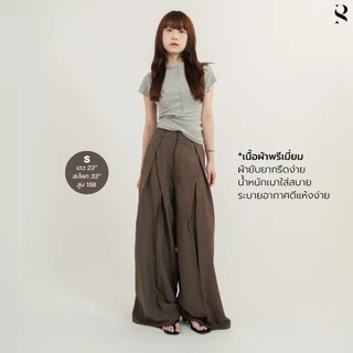 Melody_SP030 กางเกงขากระบอก ขาบาน แห้งไว ไม่ต้องรีด ใส่สวยสำหรับสาวเอวเล็กสะโพกใหญ่