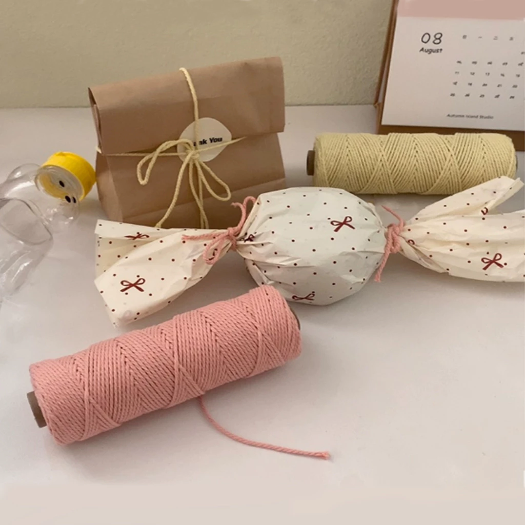เชือกฝ้าย 3mm 100g 30เมตร สำหรับงานฝีมือ DIY thumbnail 6