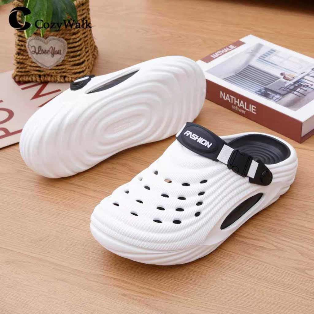 CozyWalk พร้อมส่งในไทย รองเท้าผู้ชายแบบสวม มีรูระบายอากาศ พื้นนุ่ม เบา กันลื่น ใส่สบาย ไซส์ 39-45 👣