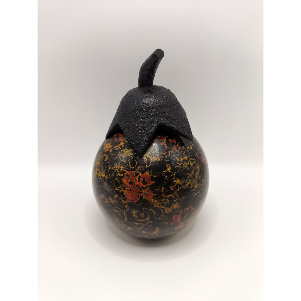 Tsugaru Laquerware Aomori Eggpalnt Tea Caddy (ฝาสะกิดหนึ่งจุด)