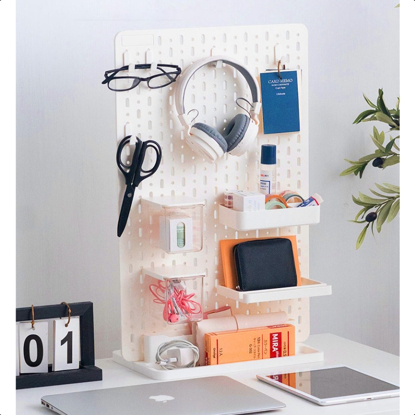 Cajojo Pegboard Desktop ขาตั้งกระดานปักหมุด แผ่นวางของติดผนัง แบบติดผนัง อเนกประสงค์ fit IKEA SKADIS