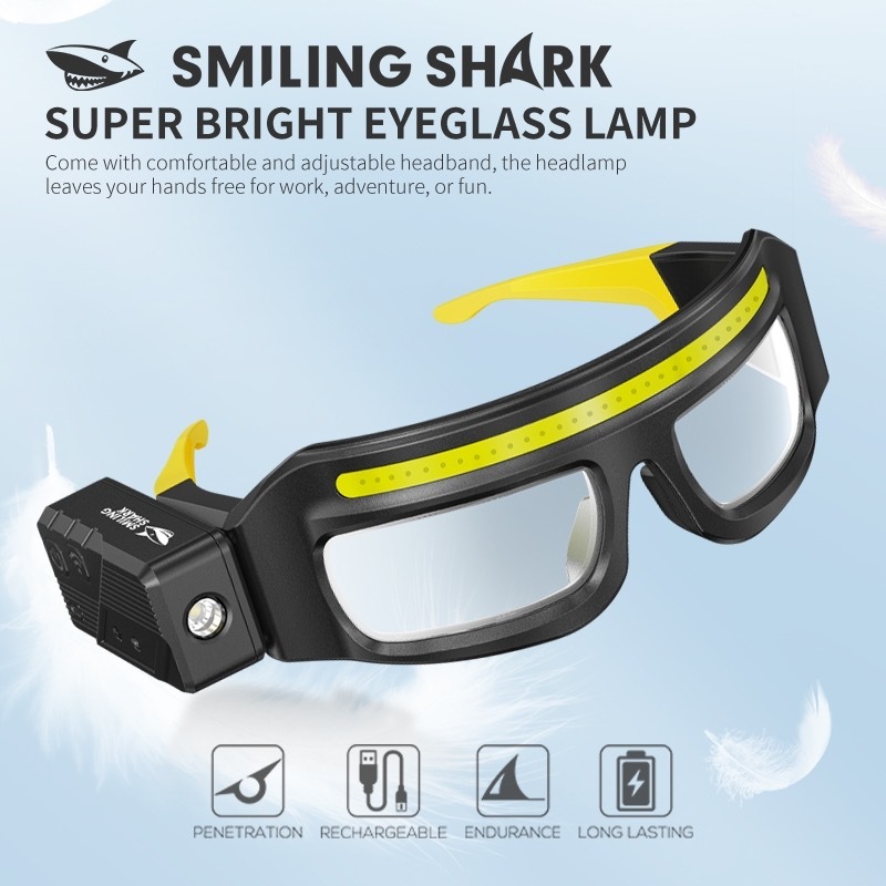 SmilingShark TD0243 ไฟคาดหัว ไฟฉายคาดหัว LED เซ็นเซอร์ สว่างมาก โคมไฟแว่นตา หมุนได้ โคมไฟหัว 5 รูปแบบ Type-C แบบชาร์จได้