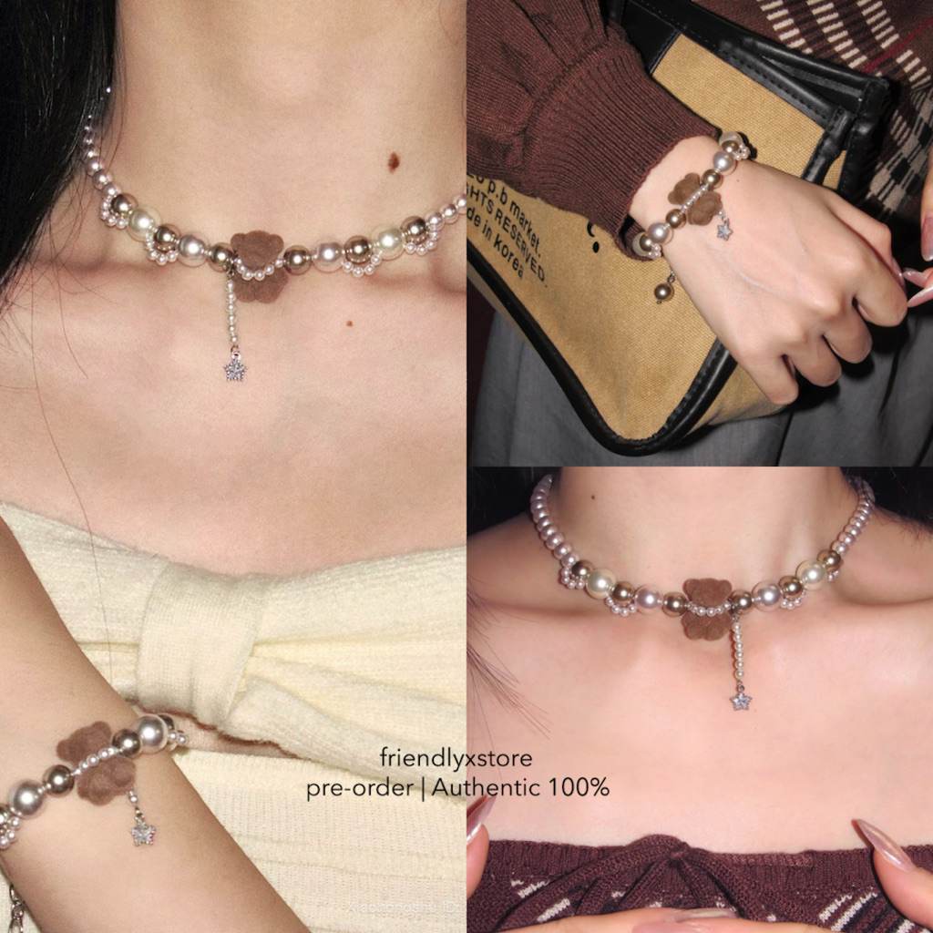 (pre-order) gazeglow - teddy bear barcelet & necklace ของแท้