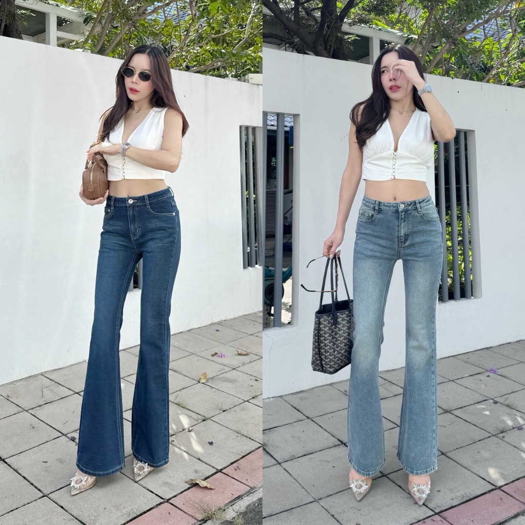 ยีนส์SARAN SR7018 กางเกงยีนส์ทรงขาม้า