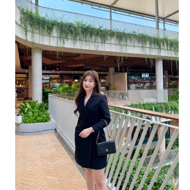 Classy Dress LS ชุดเดรส สไตล์สูท ชุดทำงาน ชุดเดรสดำ ชุดดำ