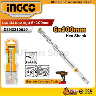 INGCO ดอกสว่านเจาะปูนก้านหกเหลี่ยม 6×100mm รุ่น DBM2210610