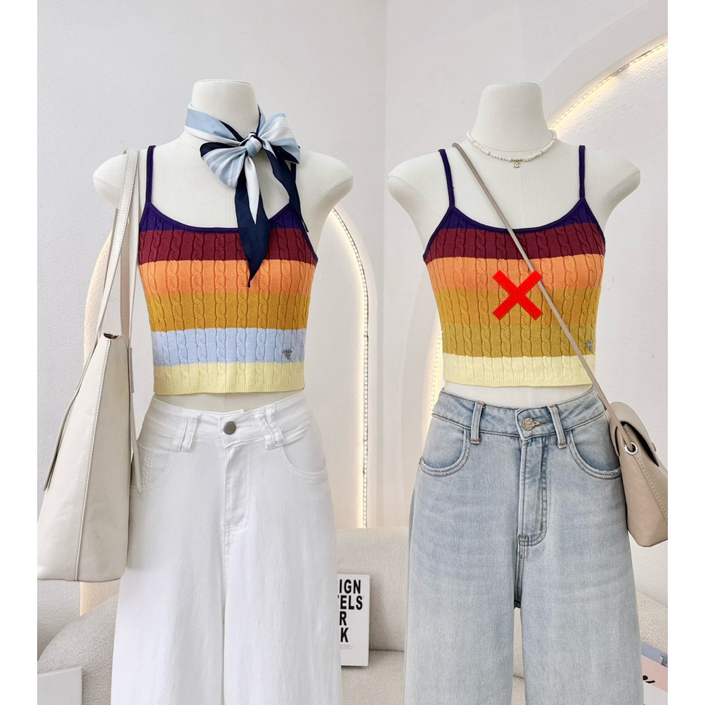 #Waya สายเดี่ยวสายใจ ตัวนี้เบยจ้า งานไหมพรมนำเข้าแต่งอะไหล่waya สวยยืดใส่สบาย