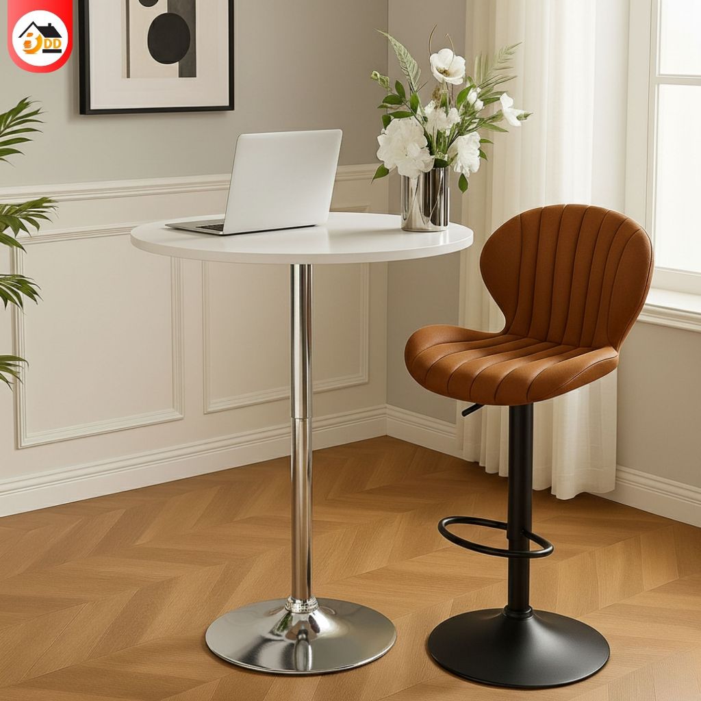 สามารถหมุนได้ 360°โต๊ะบาร์ โต๊ะกลมยกได้ 83-106cm ขาแข็งแรงทนนาน คุณภาพส่งออก รับประกันสินค้า ส่งไว - รูปที่ 6