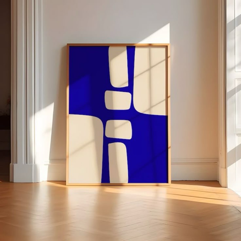 ภาพตกแต่งผนัง Ultramarine tone Abstract Art