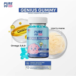Pure99 Lion’s Mane Gummies ผสม Omega 3,6,9 (60 ชิ้น)