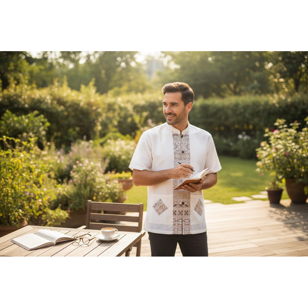 เสื้อผ้าฝ้าย-คอจีนแขนสั้น-สีขาว - รูปที่ 4