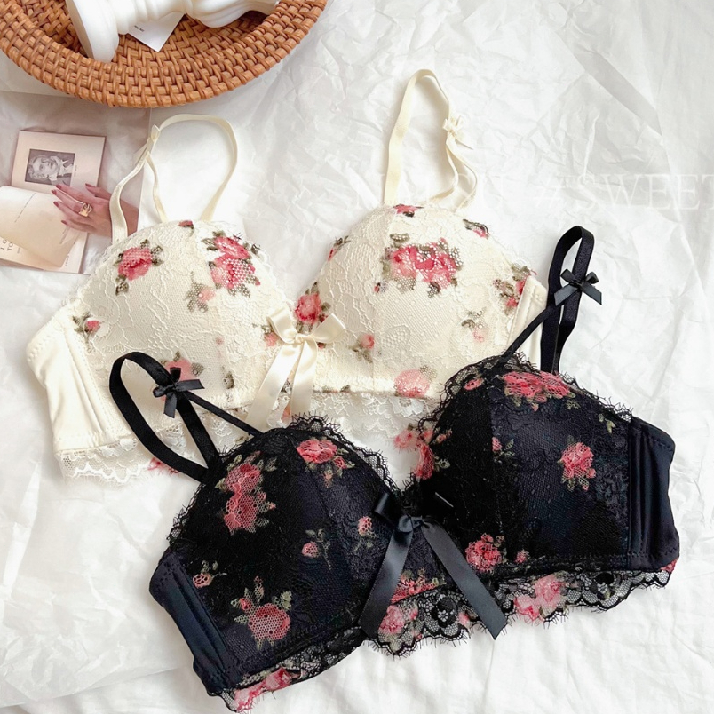 Rimuru shop ชุดชั้นในเซ็กซี่ดันทรง ปักลายลูกไม้ สไตล์วินเทจ ระบายอากาศ พร้อมส่ง สำหรับผู้หญิง