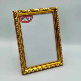 กรอบรูปลายไทยขอบ0.7" A4 4x6 5x7 6x8 A5 7x10 8x10 8x12 9x11นิ้ว 0705 มีกระจก มีขาตั้ง แขวนผนัง