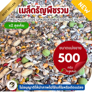 เมล็ดธัญพืชรวม หลายชนิด (ขนาด500กรัม) สำหรับสัตว์เลี้ยง หนูแฮมเตอร์ นก กระรอก ดอร์เมาร์ ซื้อคู่ถูกกว่า