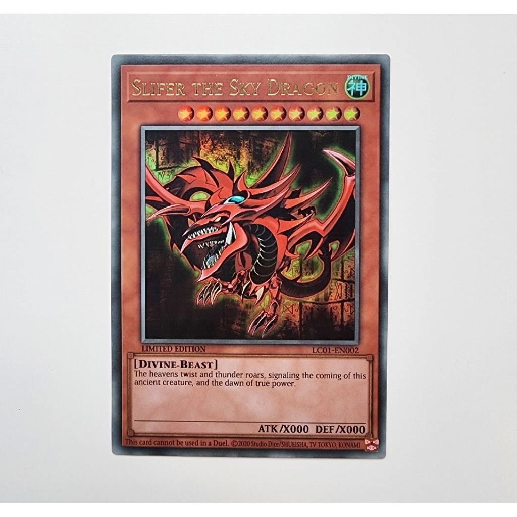 Konami Yugioh การ์ดยูกิ ลิขสิทธิ์แท้ ภาษาอังกฤษ เทพ Slifer sky dragon ระดับ : Ultra Rare รหัส LC01-E