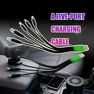 ของมาใหม่！สายชาร์จ USB แบบ5 in 1 เป็น DC 5.5/4.0/3.5/2.5/ 2.0mm .หัวกลม ยาว20CM สำหรับเครื่องใช้ไฟฟ้าขนาดเล็ก