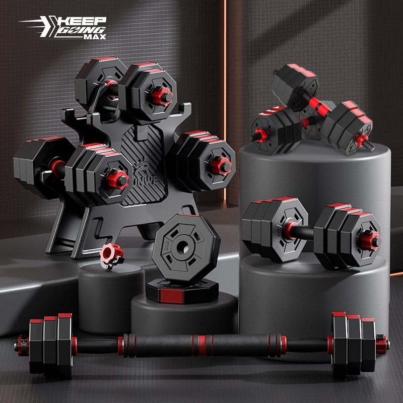 KEEP GOING MAX Dumbbell PVC ดัมเบล ดัมเบลแปดเหลี่ยม ดัมเบลปรับน้ำหนัก ดัมเบลคู่ ยกน้ำหนัก แถมฟรีข้อต่อ ที่ยกน้ำหนัก