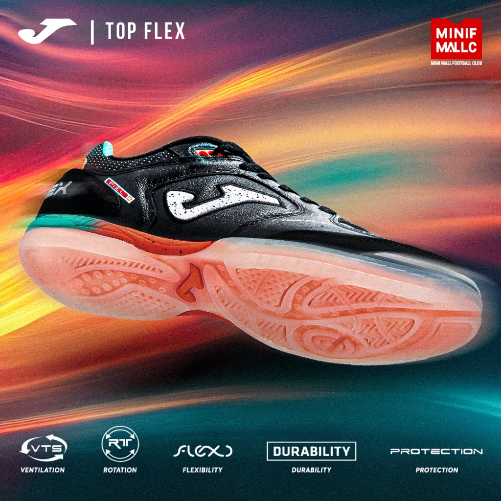 รองเท้าฟุตซอล JOMA รุ่น TOP FLEX  รองเท้าฟุตบอล มาพร้อมเทคโนโลยีที่ช่วยระบายอากาศได้เป็นอย่างดี MINI