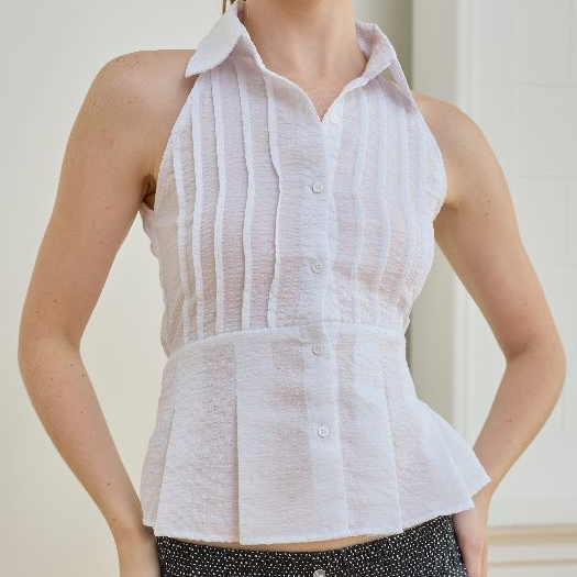 HYPSE - Poppi Sleeveless Top เสื้อคอปกแขนกุด