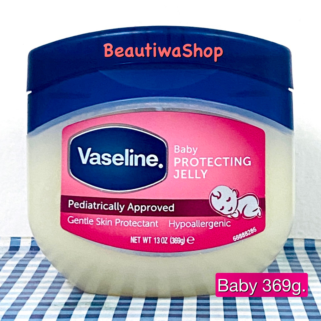 Vaseline® Petroleum Jelly Baby 369g.วาสลีน ปิโตเลี่ยมเจลลี่ ขนาดจัมโบ้ ช่วยป้องกันการเกิดผื่นผ้าอ้อม ผิวบอบบางแพ้ง่าย