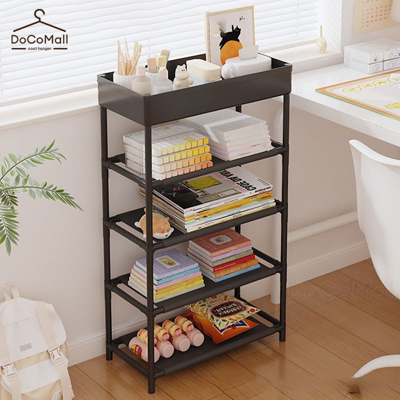 ชั้นวางรองเท้า ตู้รองเท้าอเนกประสงค์ 6ชั้น อุปกรณ์จัดเก็บอเนกประสงค์ +ตะกร้า มี 2 สี 40*21*100cm