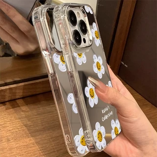 🚚COD🚚 Case เคส iPhone 11 13 16 15 14 12 17 Pro Max เคสไอโฟน11 16promax Case ลายดอกไม้ กรณีโทรศัพท์มือถือชุบกระจก