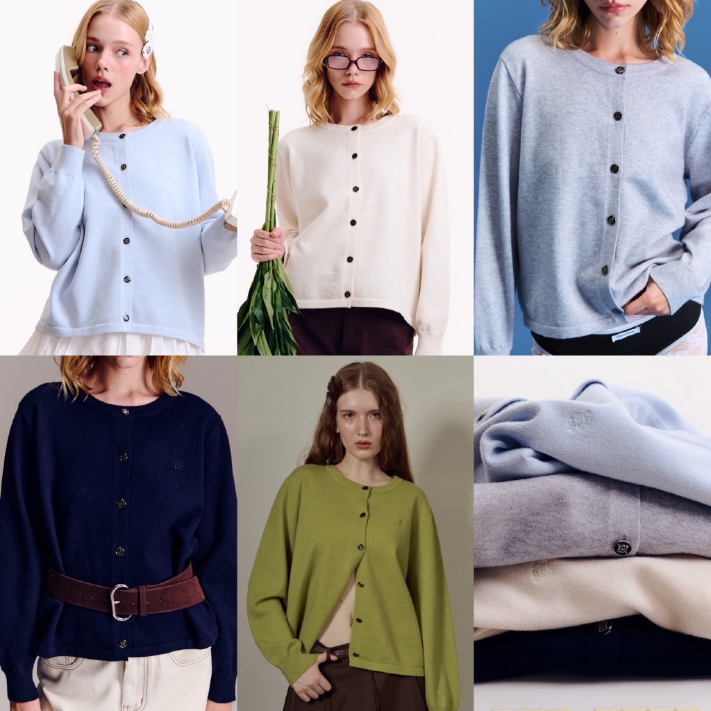 [Trendyลด25%] CHUUCHOP - (S-L)  Mellow Cardigan เสื้อคาดิแกนแขนยาวปักอก (C8423)
