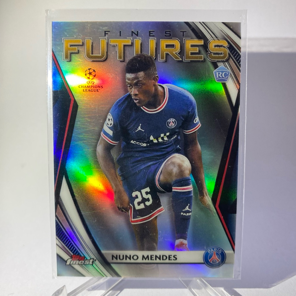 การ์ดนักฟุตบอล NUNO MENDES, RC, PARIS SAINT-GERMAIN, TOPPS FINEST 2022