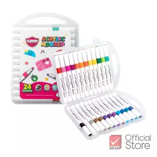 ปากกาสี อะคริลิค มาร์กเกอร์ Acrylic marker 12 สี / 24 สี / 36 สี จำนวน 1 กล่อง แบนด์ Master Art