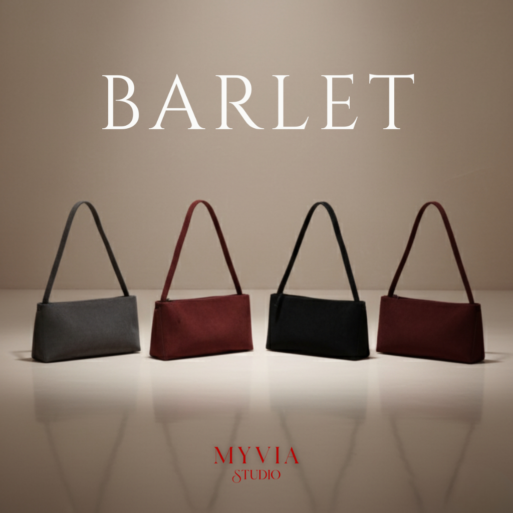 กระเป๋า Myvia Studio รุ่น Barlet กระเป๋าสะพายข้าง กระเป๋าสะพายไหล่ หนังกลับแข็ง shoulder bag 1362