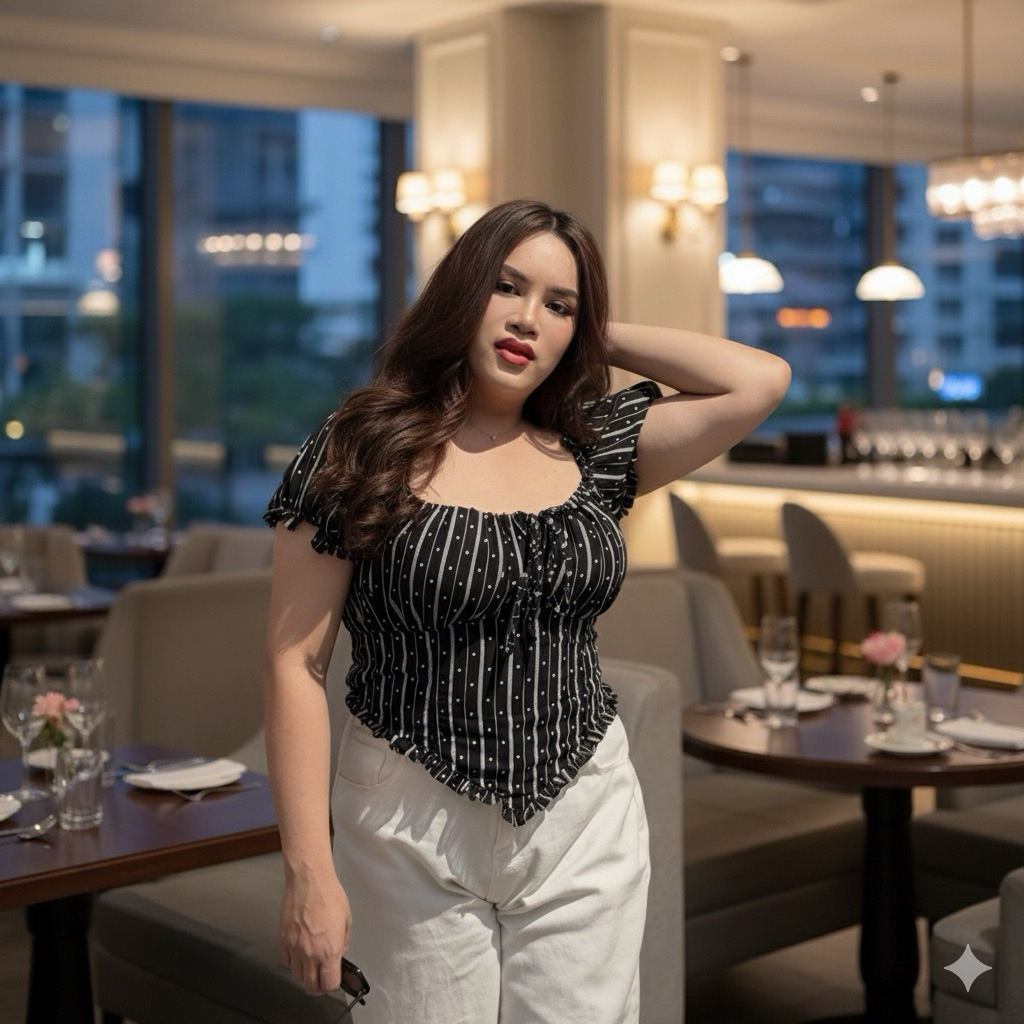 Maharani - Corset Body เสื้อสาวอวบทรงชายV - อก38-46 - #T138