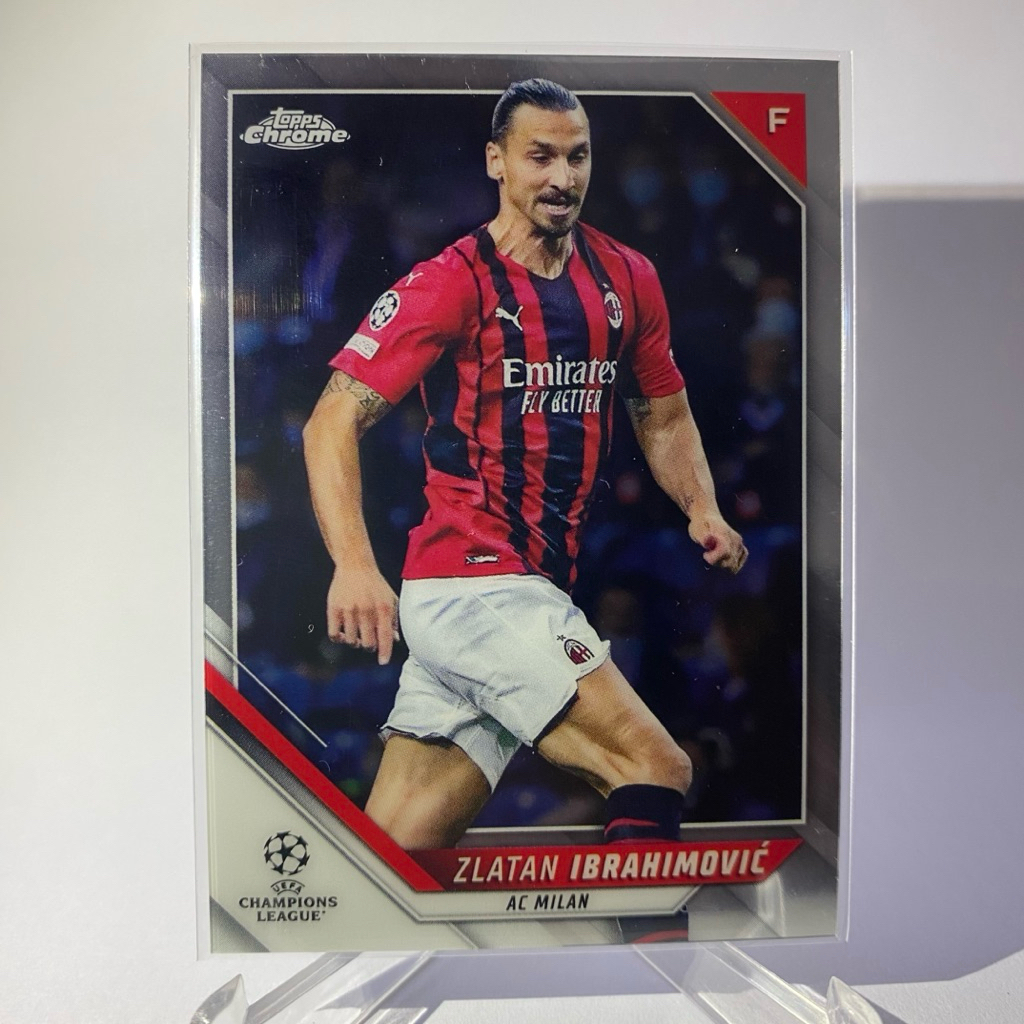 การ์ดนักฟุตบอล ZLATAN IBRAHIMOVIC, AC MILAN, TOPPS CHROME 2022