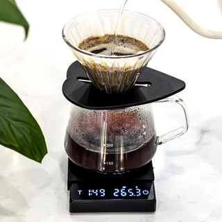 เครื่องชั่งกาแฟ ตาชั่งชั่งดิจิตอล ตั้งเวลาได้ หน้าจอสัมผัส มีแผ่นกันฉนวนความร้อน ชาร์จไร้สาย