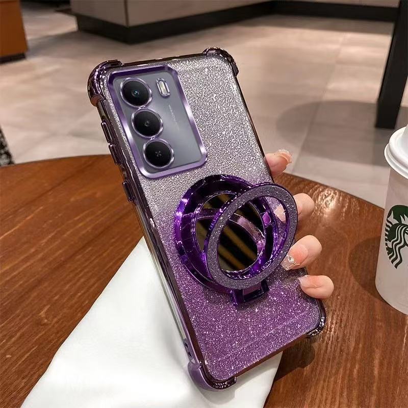 เคสกากเพชร+ขา สำหรับ OPPO Realme C75 C75X C71 เคสกันกระแทกพร้อมขาตั้ง