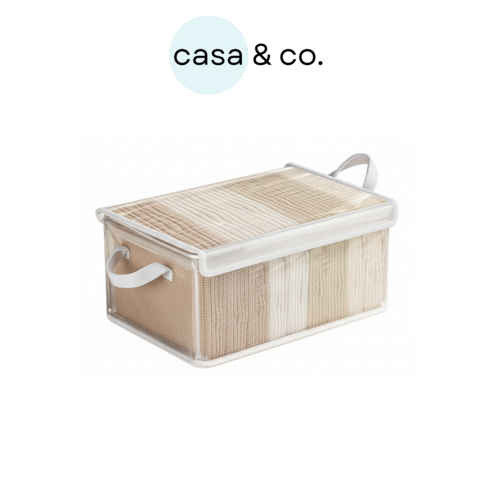 [COD] กล่องเก็บของ กล่องเก็บผ้า พับได้ กล่องจัดระเบียบอเนกประสงค์ มีฝาปิด แบบใส | casa & co.
