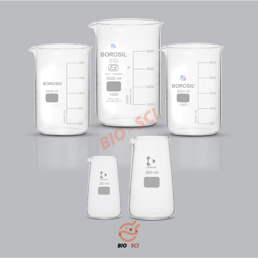 บีกเกอร์แก้วขนาดใหญ่ มาตราฐาน ISO/DIN, Food grade (Beaker glass) ⚠️อ่านรายละเอียดก่อนสั่งสินค้า⚠️
