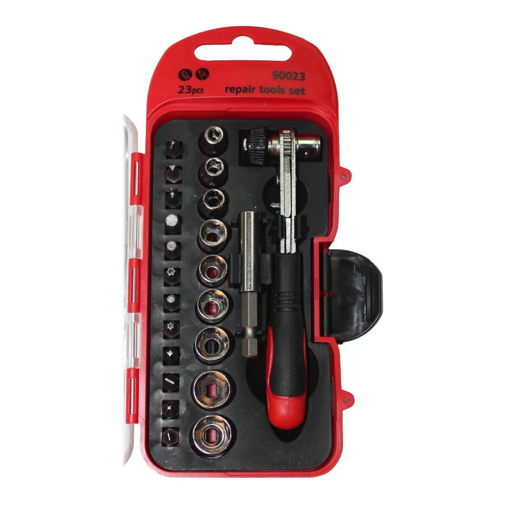 Molita ประแจ 1/4 ประแจ ชุดบล็อก 23ชิ้น สําหรับเครื่องมือไขควงหรือซ็อกเก็ต ชุดเครื่องมือ ประแจ ชุดบล็