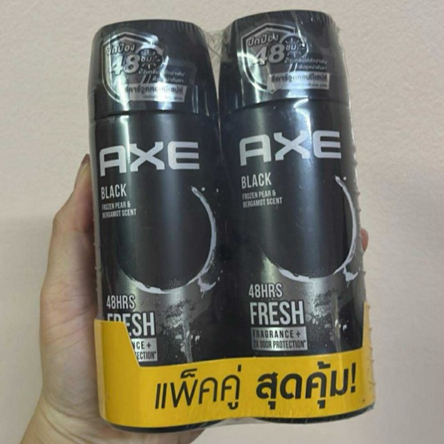 ลดล้างสต๊อก AXE แอ๊กซ์ สเปรย์น้ำหอมระงับกลิ่นกาย แพ็คคู่ 135 มล. AXE Deodorant Body Spray Black 135 