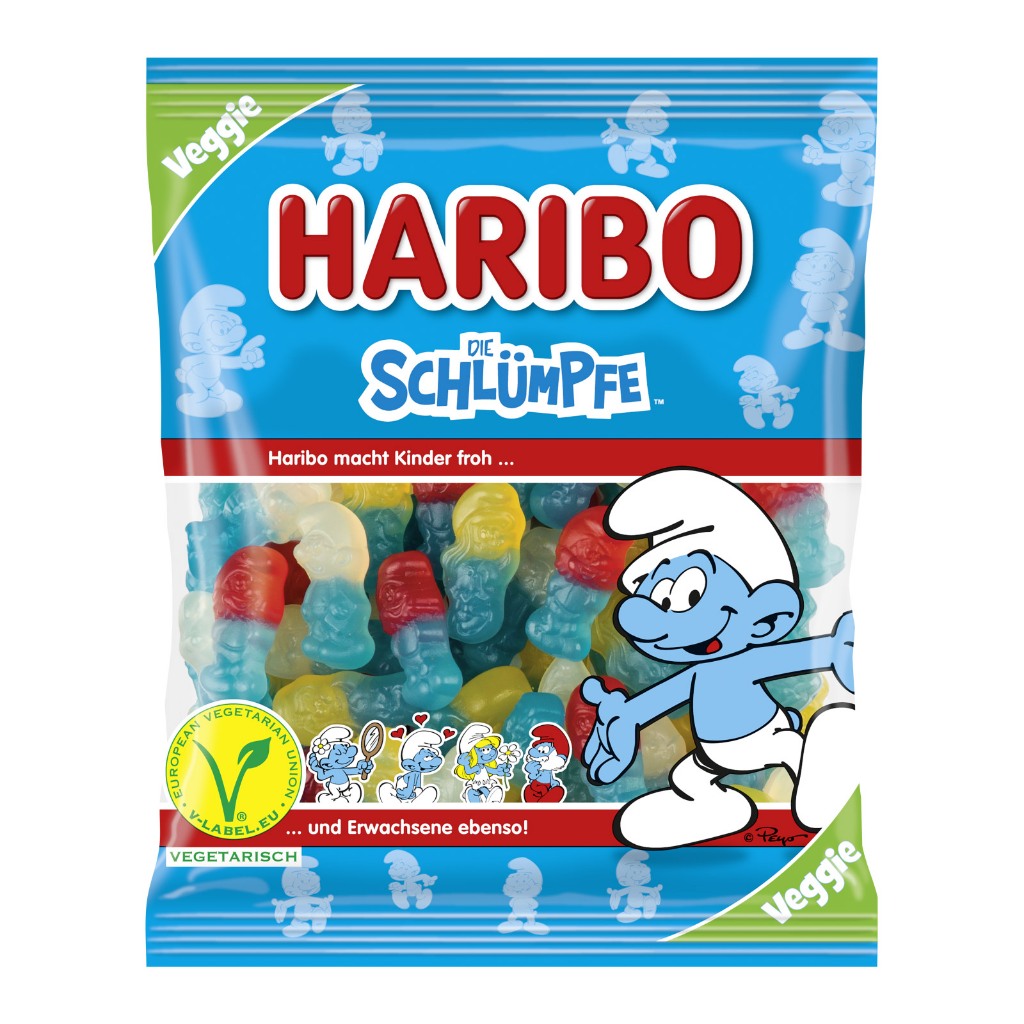 Haribo Die Schlümpfe Smurf Jelly 175g ฮาริโบ้เยลลี่สเมิร์ฟ veg gummy ขนมนำเข้าไม่มีเจลาติน มังสวิรัติ รูปการ์ตูน ขายดี