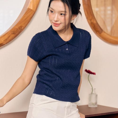 Klean polo knit top by MAMIL